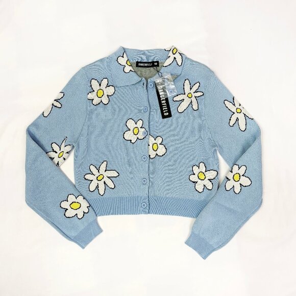 Dangerfield Daisy Do blue collared cardigan NWT size US6 - Picture 1 of 6